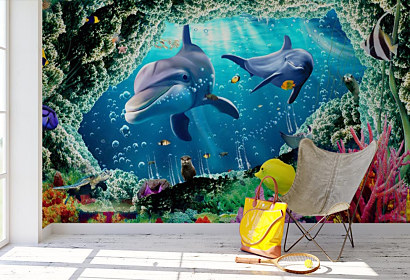 Fototapeta Delfíny medzi koralmi 